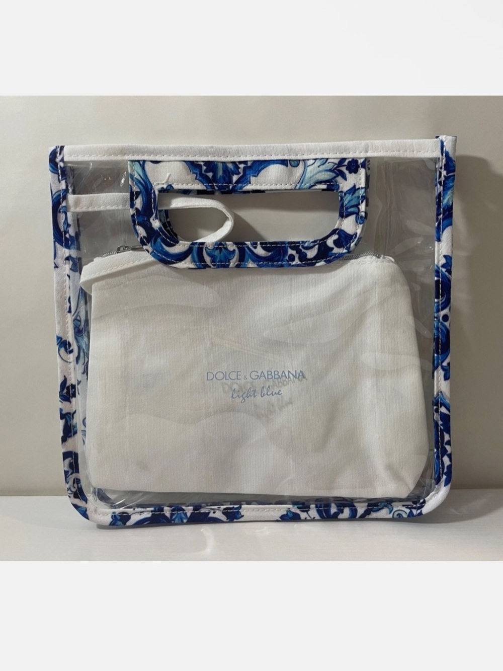 Dolce & Gabbana Light Blue Beach Tote with Inner Removable Pouch
